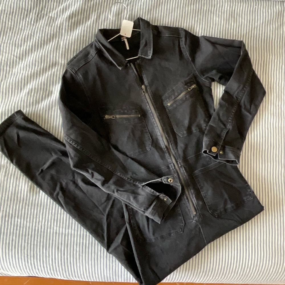 Free people denim jumpsuit